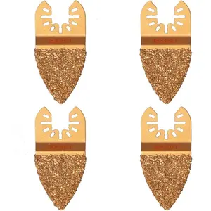 4 Pcs Finger Carbide Oscillating Multitool Blades for Grit Grout Mortar Concrete Masonry XG401F