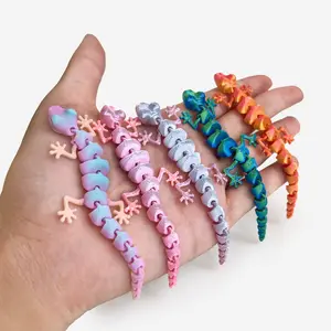10pcs 3D Printed Small Geckos, Animal Design, 9cm Length, Pla Material, Vibrant Colors, Decoration Figure, Ideal for Home Decor Ornaments, Holiday Decorations & Ornaments
