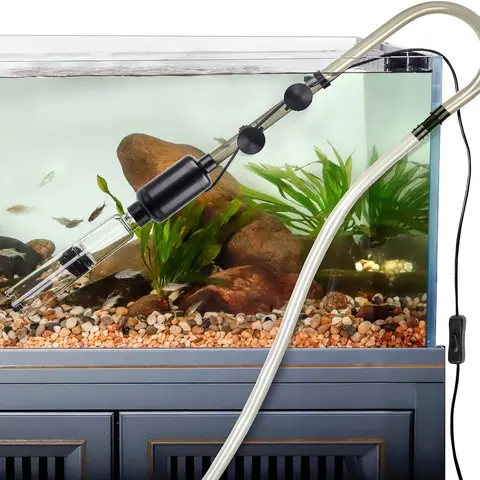 hygger Multi-Pack Aquarium Gravel Cleaner Kit - 3-level Sand Filter, Drip-free Water Changer, Dirt Remover, Universal Power Supply, Adjustable Hose Holder, Suction-cup Hold, Left-handed Design for 80-140 Gal Tanks with Water Circulation