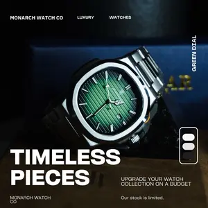 Luxury Nautilus Stainless Steel Watch Modern Unisex Watch