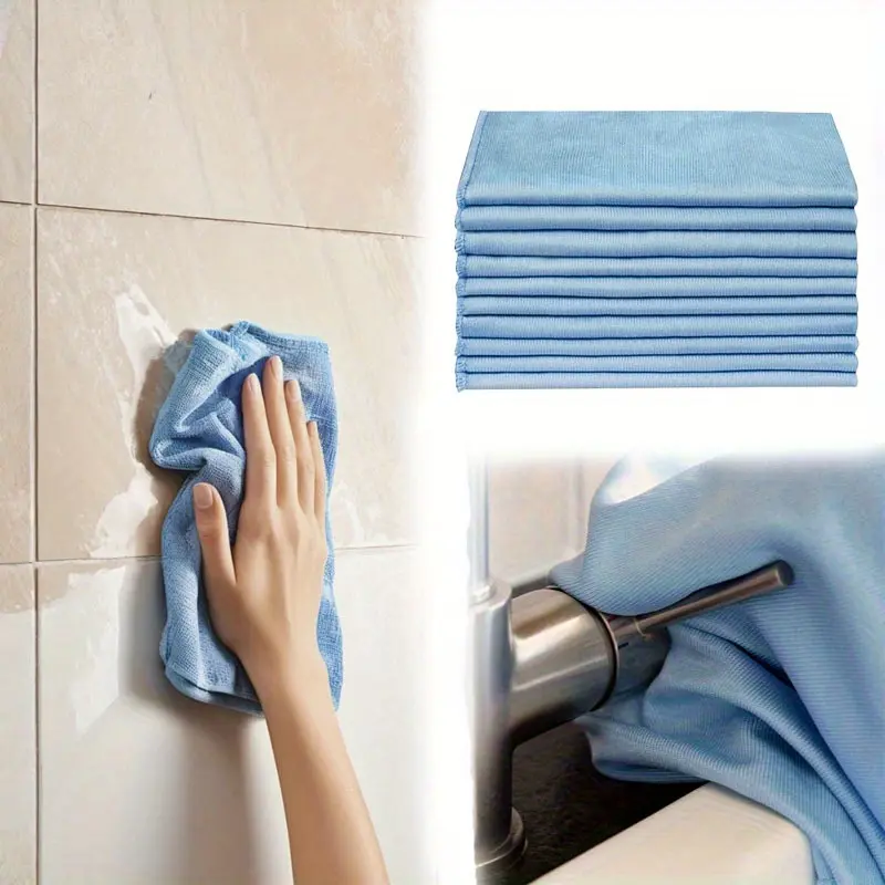 Microfiber Glass Cleaning Cloths (8pcs, 40×40cm/15.74×15.74in) - Thick, Durable, Abrasive-Resistant, Soft, Lint-Free, Traceless Towels for Windows, Desk, Floor
