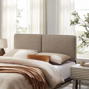 Modway Lindee Boucle Fabric King Headboard in Oatmeal