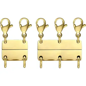 MKCYD Multi Necklace Layering Clasp Strong Magnetic Clasps, Gold and Silver Necklace Separator for Layering, Multiple Jewelry Closures for Layered Look