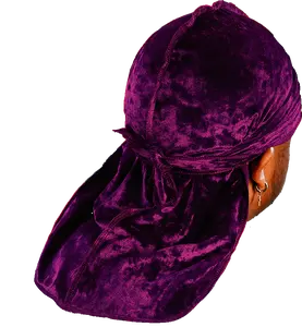 Premium Crushed Velvet Wine Red Durag