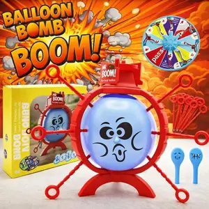 Balloon Blast Party Game Set Dont Pop The Balloon Game Balloon Pop Game Family Entertainment Board Game with 10 Balloons Stand Red Frame Tabletop Balloon Game for Kids Interactive Balloons Prick Toy Interactive Table Toy Family Party Games boom boom ballo