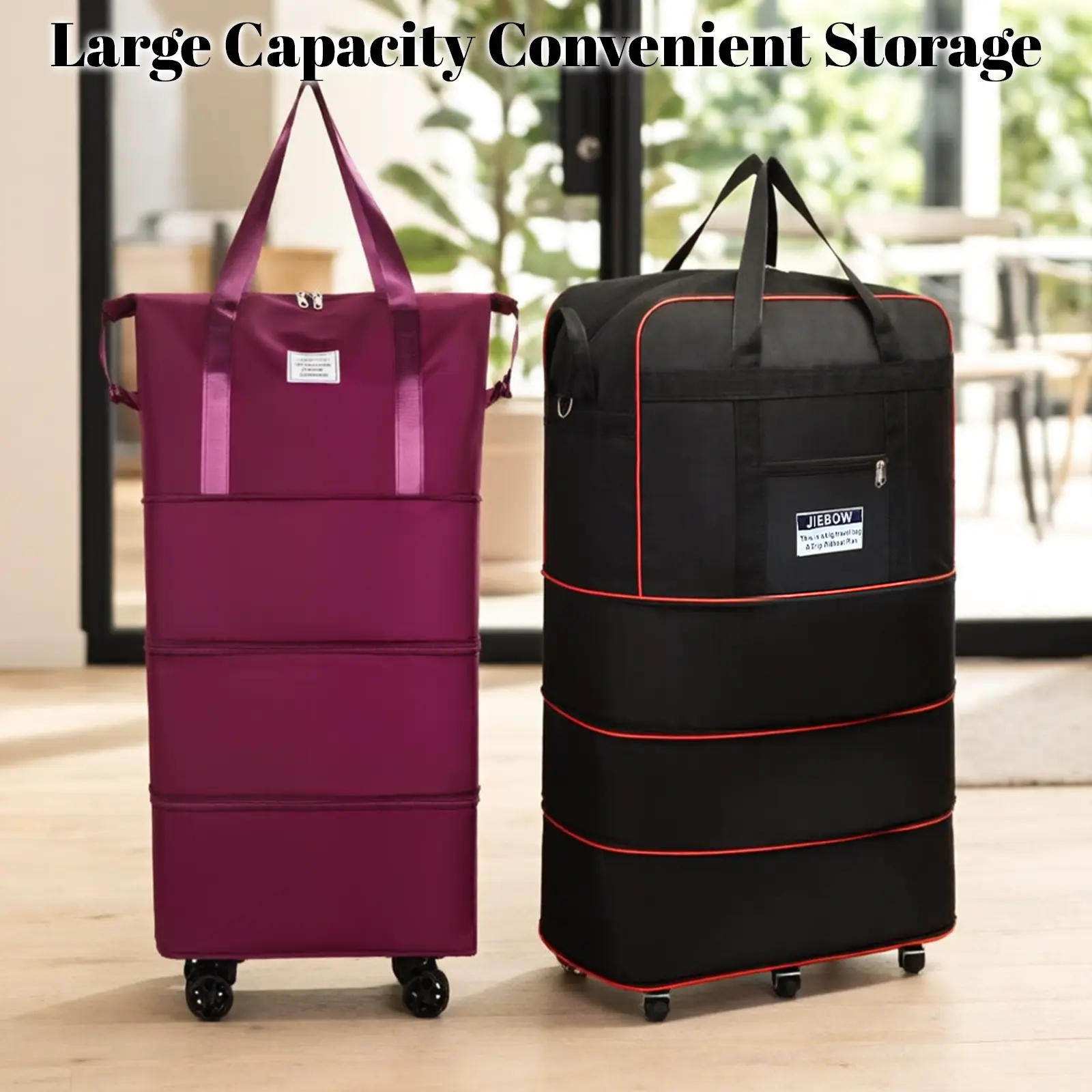 JZBWQY 100L Expandable Foldable Lightweight Rolling Luggage - 360 JZBWQY 100L Expandable Foldable Lightweight Rolling Luggage - 360