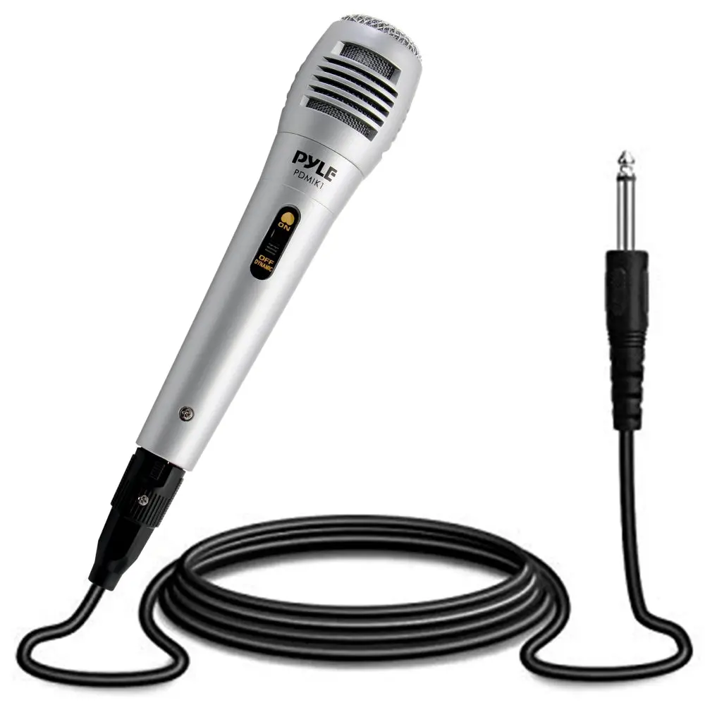 Pyle Dynamic Wired Recording Singing Mic - 6.5 ft XLR Cable, 50Hz-15kHz Frequency Response, Steel Mesh Grill, 600 Ohm, Integrated Low Noise Circuitry, On/Off Switch, for Stage Use & In-Studio Vocals