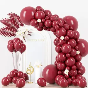 153 Pcs Burgundy Balloons 5 10 12 18 Inches Balloon Arch Kit