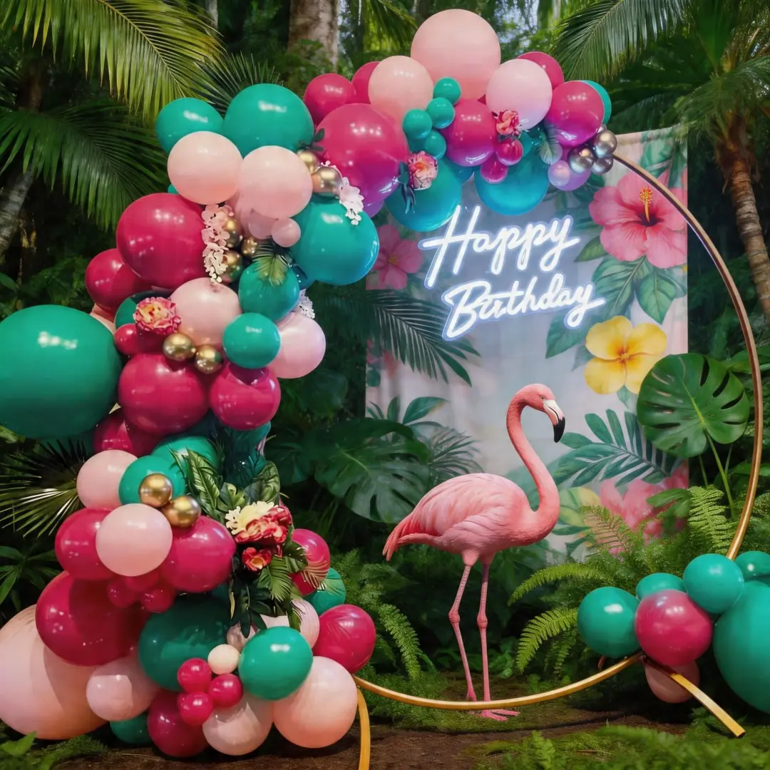 121 Piece Hawaii Theme Balloon Arch Garland Set, Pineapple Tropical Party Decor, Beach Birthday Wedding Decoration, Halloween Christmas Decor