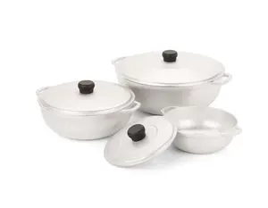 IMUSA 1.5/2.5/5.2qt Cast Aluminum Caldero 3pc Set - 18/22/28cm
