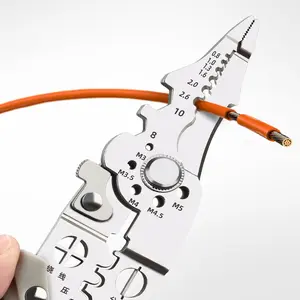 Professional Multifunction Electrical Tool 9 in 1 Wire Stripper Cutter Crimping Pliers Non Slip Handle for Industrial Wiring Home DIY Repair