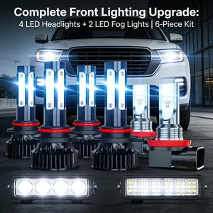 Premium 6pcs LED Headlight Bulbs Combo 9005 9006 H11 for Toyota Corolla, 26000LM 6000K Daylight White, High/Low Beam and Fog Light Bulbs Set