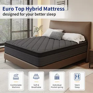 12 Inch Hybrid Mattress, Twin/Full/Queen/King size, Shipped in A Box, with Memory Foam Pocket Spring Mattress, Medium Firmness, Edge Support, All Age Comfort Mattress, Furniture, Home Decor Mattress, Gift for Children and Parents, Halloween, Christmas tik