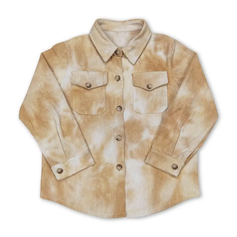 Boys' Winter Khaki Pocket Flannel Button Down Shirt, Casual Affordable Fashion, 0-8T Cute Button Down Boys' Shirts