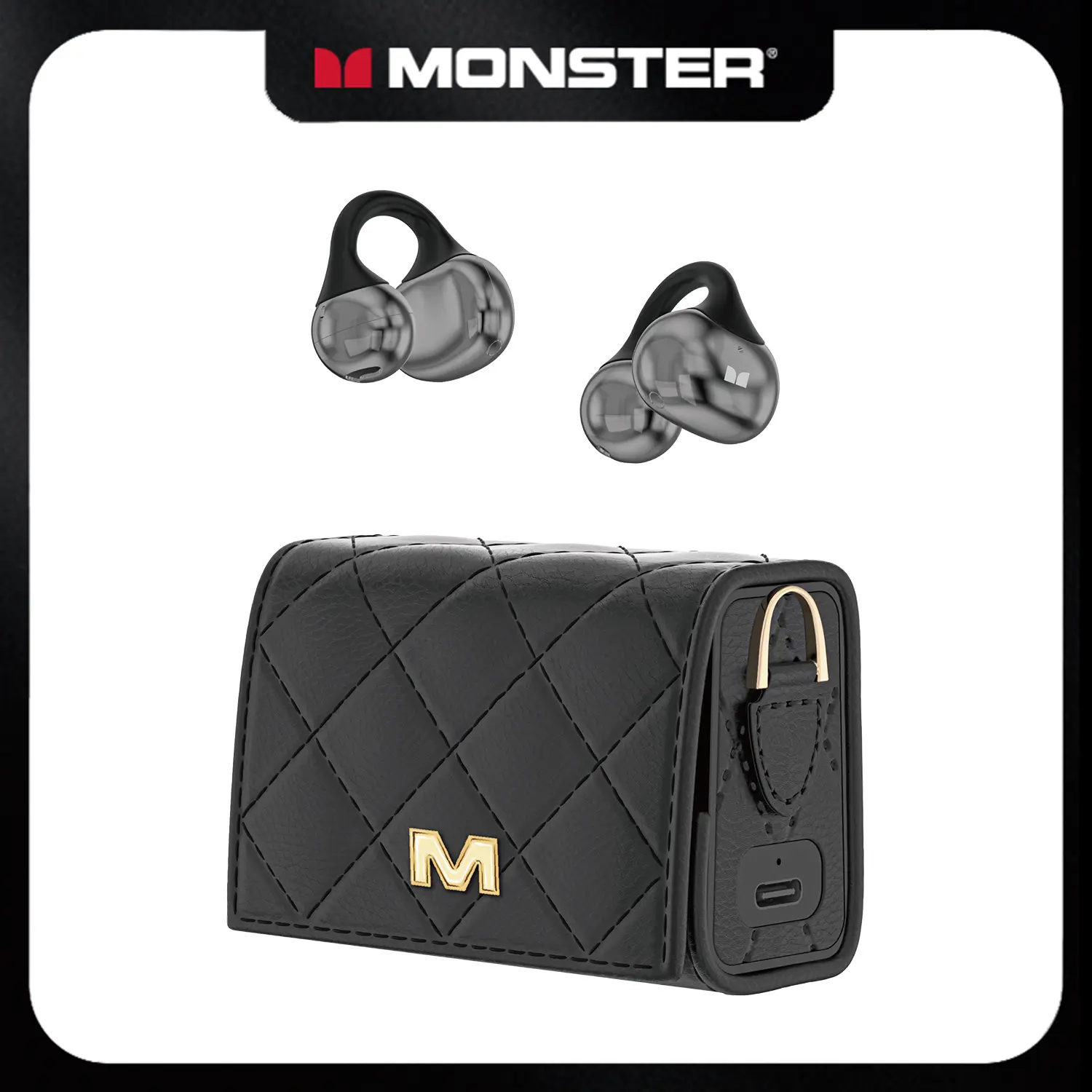 MONSTER Open Ear Earbuds Clip-On Headphones Over Ear, Bluetooth 6.0 Wireless Earbuds with 10mm Drivers Powerful Bass, 3.7g Lightweight Comfort Open Ear Clip,Sweatproof, 100H Playtime Mini Purse Design, Great Gift for Women - SummerWins - DealsForYouDays s
