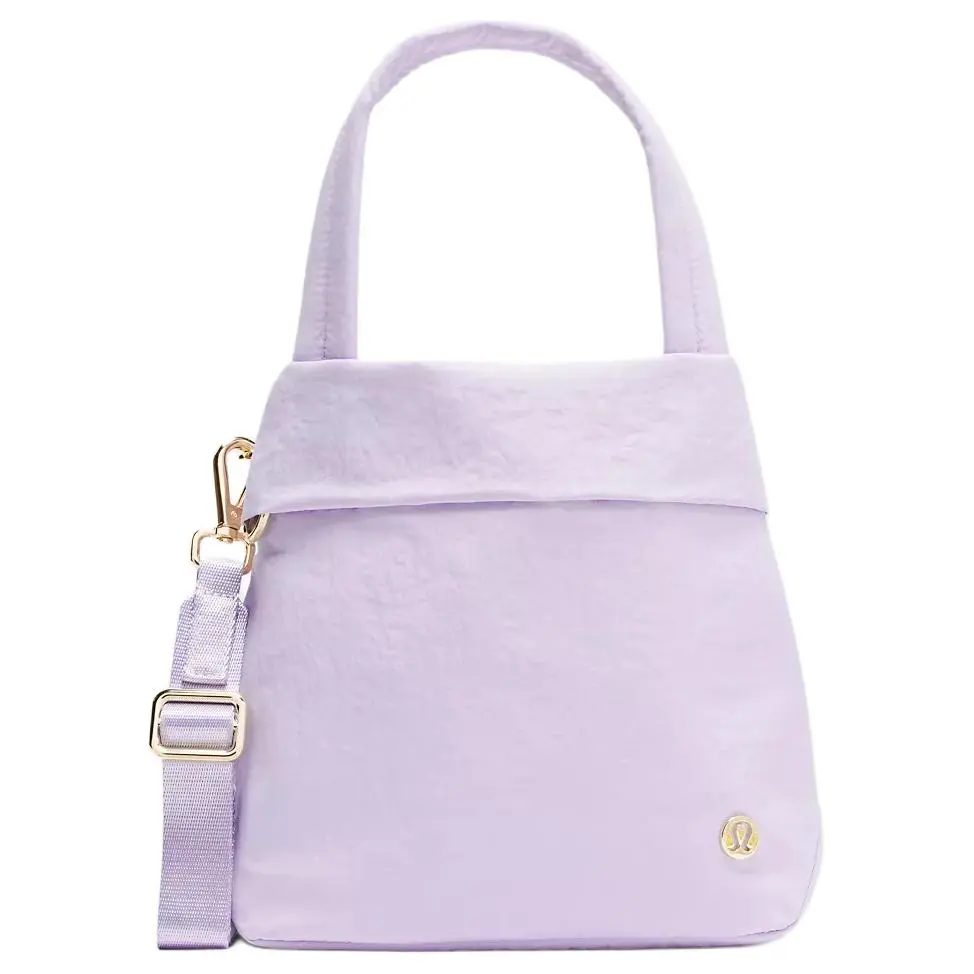 Women's Lululemon On My Level 5L Minimalist Classic Logo Recycled Nylon Single-Shoulder Tote Bag, Lavender Frost
