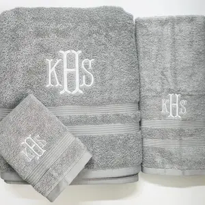 Personalized Bath Towel Set, Monogram Towel Set, Embroidered Bath Towels, 3pc Bath Towel Set