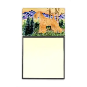 212 MAIN Lakeland Terrier Refillable Sticky Note Holder - Multifunctional Post-it Note Dispenser with Artwork Top, Rigid Base, Office Organizer, Work Desk Accessories for Office Stationery Supplies