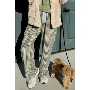 Preppy Gingham Boxer Pants - Olive