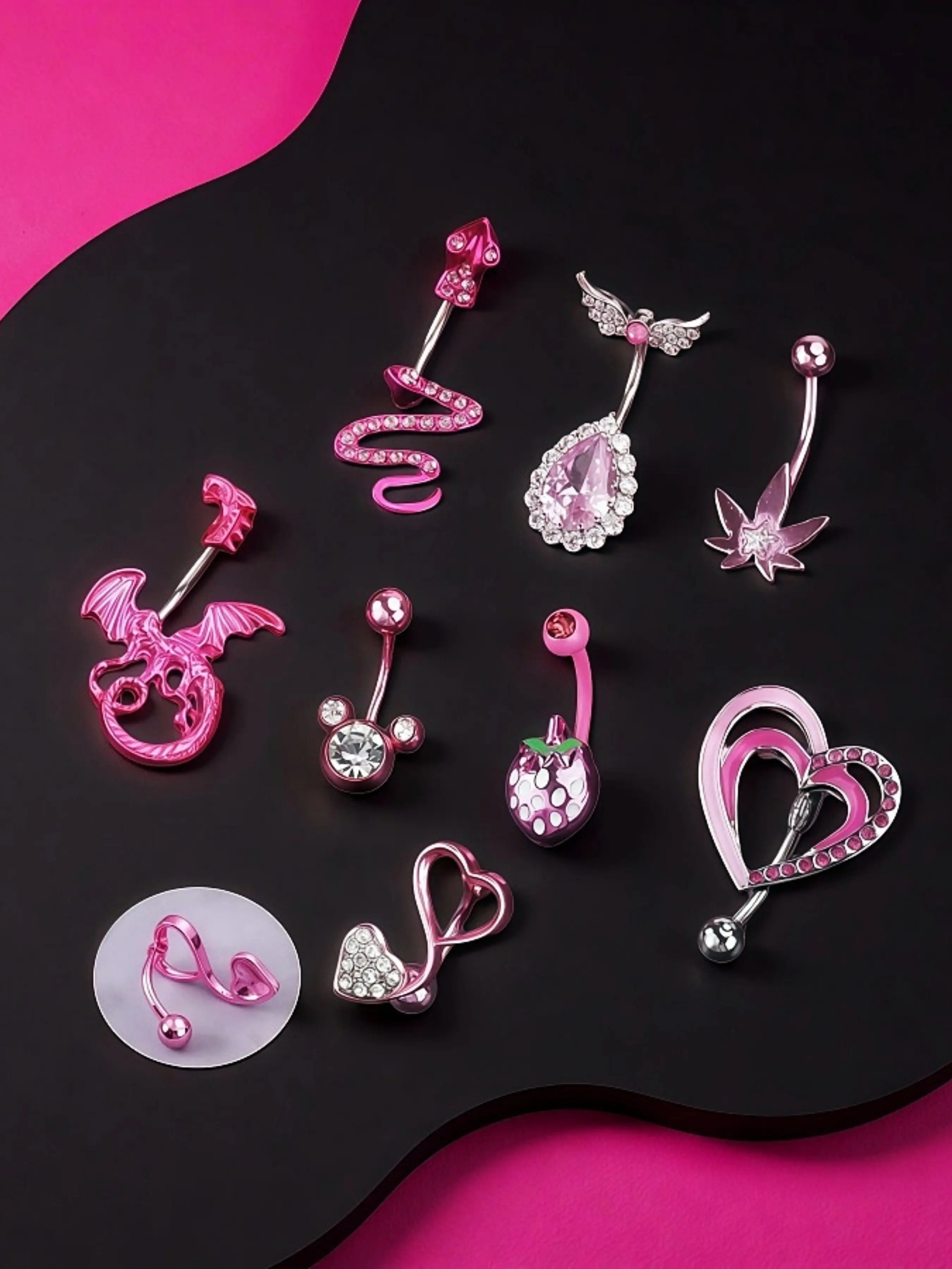 High-Quality Y2K Navel Piercing Jewelry, Body Piercing Jewelry, Body Jewellery, Belly Button Piercing, Belly Button Rings, Pierced, Low Allergy, Fade-Resistant Design, Perfect Daily Wear & Party Accessory Gift