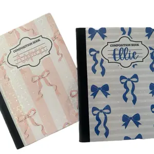Personalized Composition Notebook with Bows