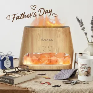 【TikTok Shop Weekly Deals】 2-in-1 Himalayan Salt Lamp Diffuser, Cool Mist Humidifier, Himalayan Salt, Ultrasonic Essential Oil Diffuser with Ambient Glow, 150ml(For Restroom/Kitchen/Storage room);Gift/Candle/Soap