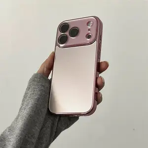 [5e25] Premium clear glass rose gold electroplating is suitable for Apple 17promax mobile phone case iphone17 women's 15pro new 16 all-inclusive 16promax anti-drop protective case 14