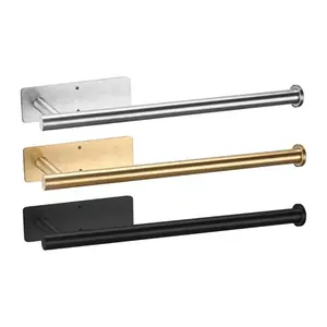 Adhesive Paper Towel Holder For Kitchen Napkin Rack Toilet Paper Holder Tissue Dispenser Cabinet Storage Bathroom Accessories