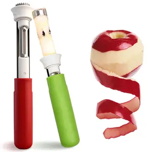 2-In-1 Corer Remover and Apple Peeler - 2026 New Stainless Steel Fruit Corer Tool for Bell Peppers, Apples, Pears