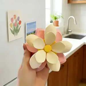 Magnetic Refrigerator Chip Clips Set (10 Clips + 1 Magnetic Base) – Adorable Lotus-Shaped Food Sealing Clips for Snacks, Bread, and Pet Food Storage. Perfect for Fridge Organization & Kitchen Decor Gift.