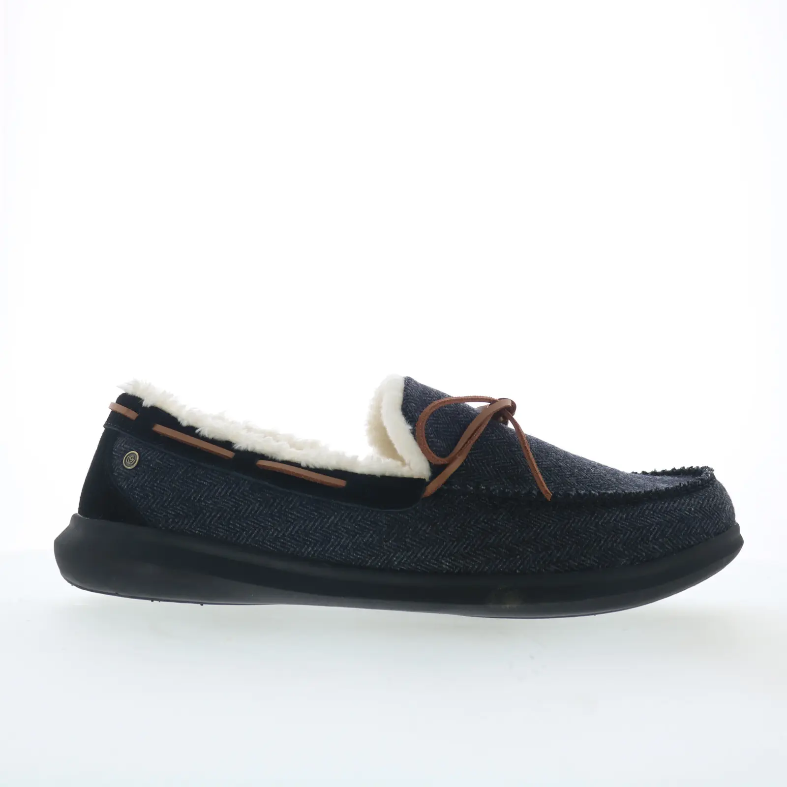 Spenco Birch Slipper SP2008BLK Mens Black Canvas Moccasin Slippers Shoes