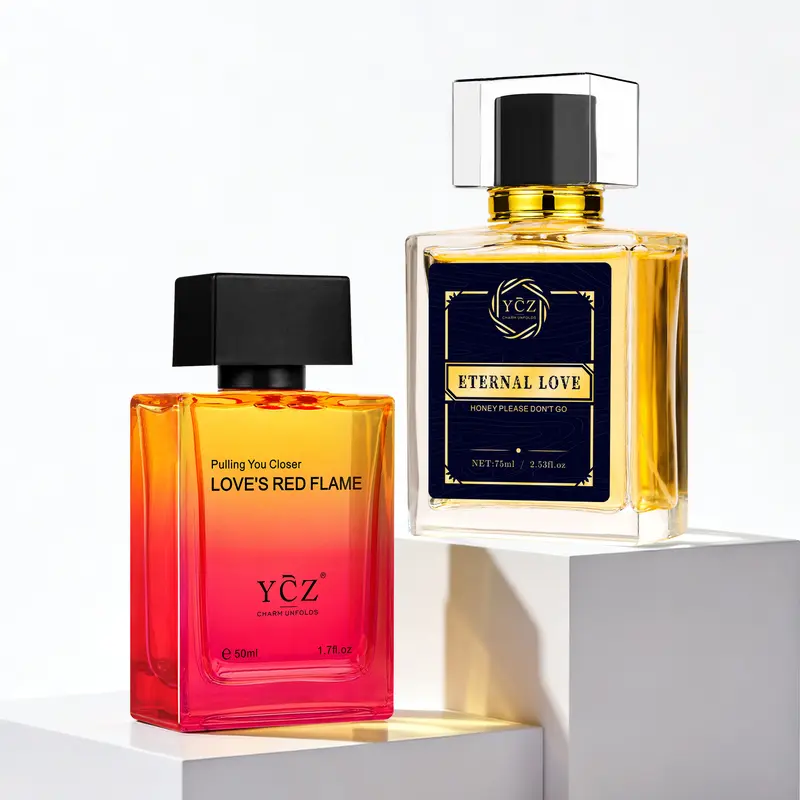[YCZ] Men's 2-Piece Cologne Gift Set | Eternal Love 75ml EDP + Love's Red Flame 50ml EDP | Citrus Spicy Fragrance| Woody Musk Fruity Chypre Notes | Long Lasting Scents | Exclusive Gift Box for Mens Gifts | Vegan & Cruelty-Free
