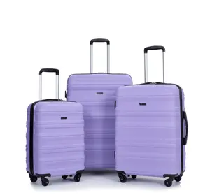 Hardside Luggage Set 3-Piece Set (21/25/29) Lightweight Suitcase 4-Wheeled Suitcase Set(Purple)