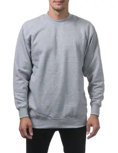 Pro Club Men's Heavyweight Crew Neck Fleece Pullover Sweater - Heather Gray - Medium