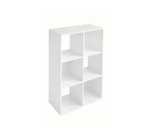 White 11 Inch 6-Cube Storage Organizer with Racks