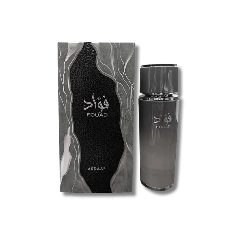 Lattafa Asdaaf Fouad Arabian Eau De Parfum - 3.4 fl oz (3-3.9 fl oz Range), Unisex Single EDP Intense Long-Lasting Spicy Woods Scent with Oud Wood, Atlas Cedar, Lavender, Saffron, Amber, Musk, Arabic Inspired Aromatic Amberwood Signature Scent for Adults,