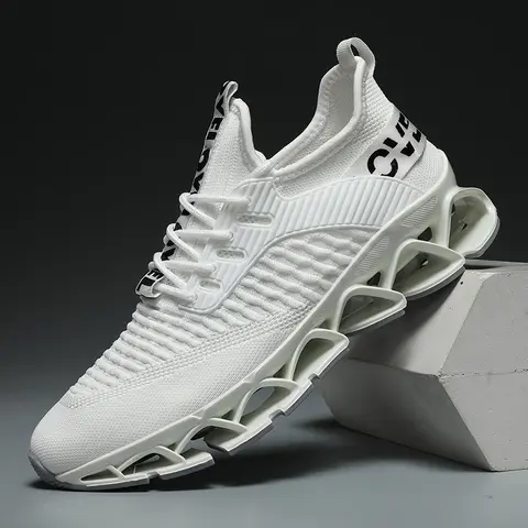 Men's 3D Mesh Lightweight Lace-Up Low Top Blade Sneakers - Breathable Fabric, Comfortable, Durable, All-Seasons Athletic Casual Trainers with Laces (EU39/US6.5, EU40/US7) for Treadmill, Daily Wear