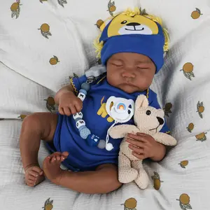 #Summervibes #mothersdaygift [WOOROY] Reborn Baby Doll - Birthday & Christmas Gift, 18 In African American Skin Doll, Black and Brown Skin, Soft Cloth Body & Hand-painted Hair, Gifts for Kids 3+