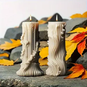 1 European-style cylindrical candle mold, with 3d baroque irregular design as the theme, suitable for the production of resin and wax, providing a unique handmade decoration kit