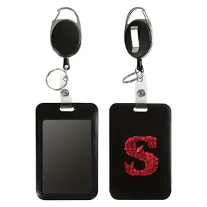 Retractable Badge Holder, Retractable Badge Reel, 2 Counts/set Durable Badge Holder with Adjustable Cord, Lightweight Clip-on Design ID Card Sleeve Cover for Nurses & Teachers, Nursing Badge Reel, Medical Badge Holder
