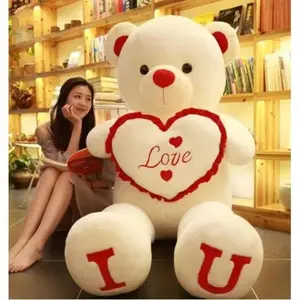 2026 new 80 100cm Big I LOVE YOU Bear Heart Plush Toys Lovely Stuffed Soft Pillow Doll Kids Toys Birthday Girlfriend Valentine's Day Gift