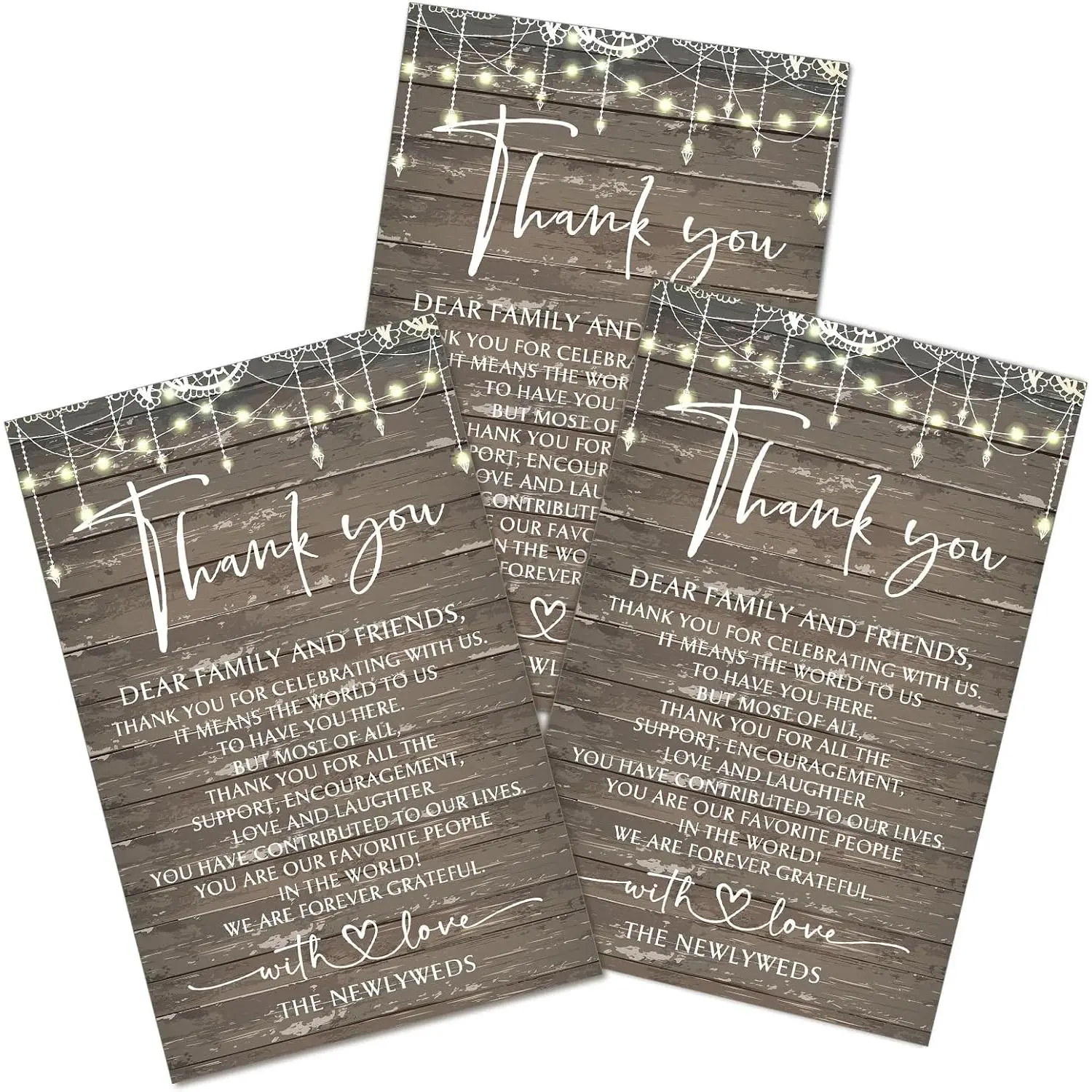 Sturdy Double-Sided Rustic Wedding Thank You Place Cards (100-Count, 4x6 in) - Coated Paper, Eucalyptus Design, Non-Fading Colors Office Stationery for Bridal Showers