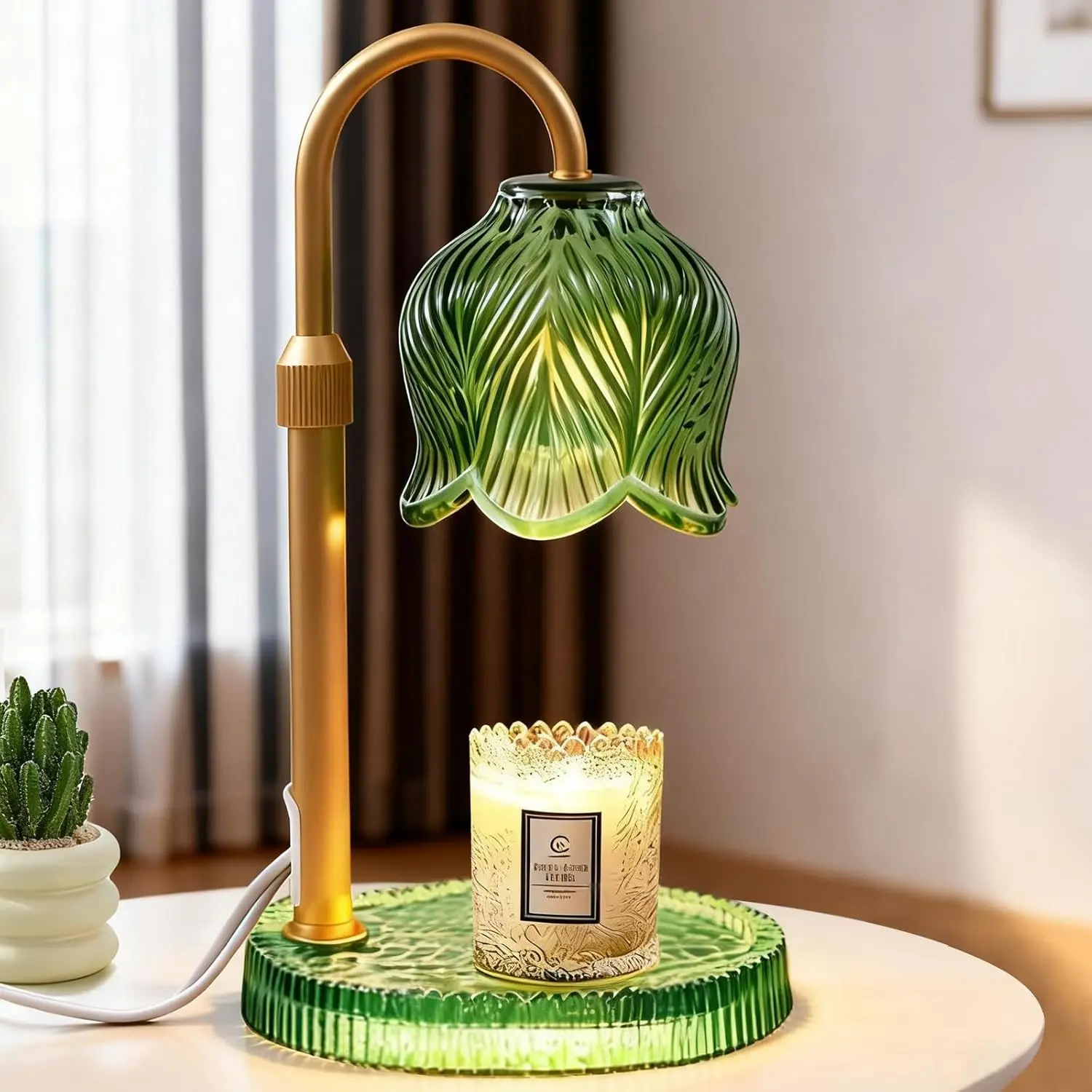 Candle Warmer Lamp with Timer, Valentine's Day Gifts Birthday Gifts for Women Mom, Height Adjustable Wax Melts Warmer, House Warming Gifts  , Dimmable Candle Warmer for Jar Candles with 2 Bulbs