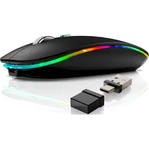 P-MUW012   Wireless Bluetooth Mouse for MacBook Air/Mac/Pro/Laptop/Computer/PC,Rechargeable Dual Mode Switch Mouse Bluetooth 5.2/3.0 and 2.4GHz USB Type-C Receiver