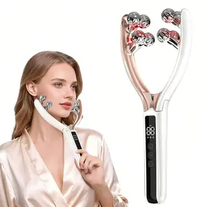 Facial Massager with LCD Screen, Electric Face Roller for Lifting & Toning, Rechargeable Facial Roller for Face and Neck, Prefect Gift for Women