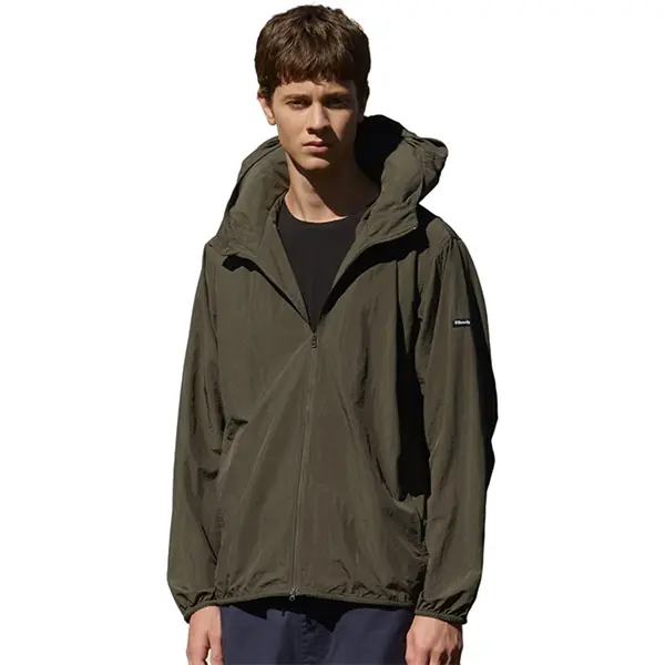 Pillowdy Windbreaker with Inflatable Neck Pillow, Water-Resistant Jacket (KHAKI)