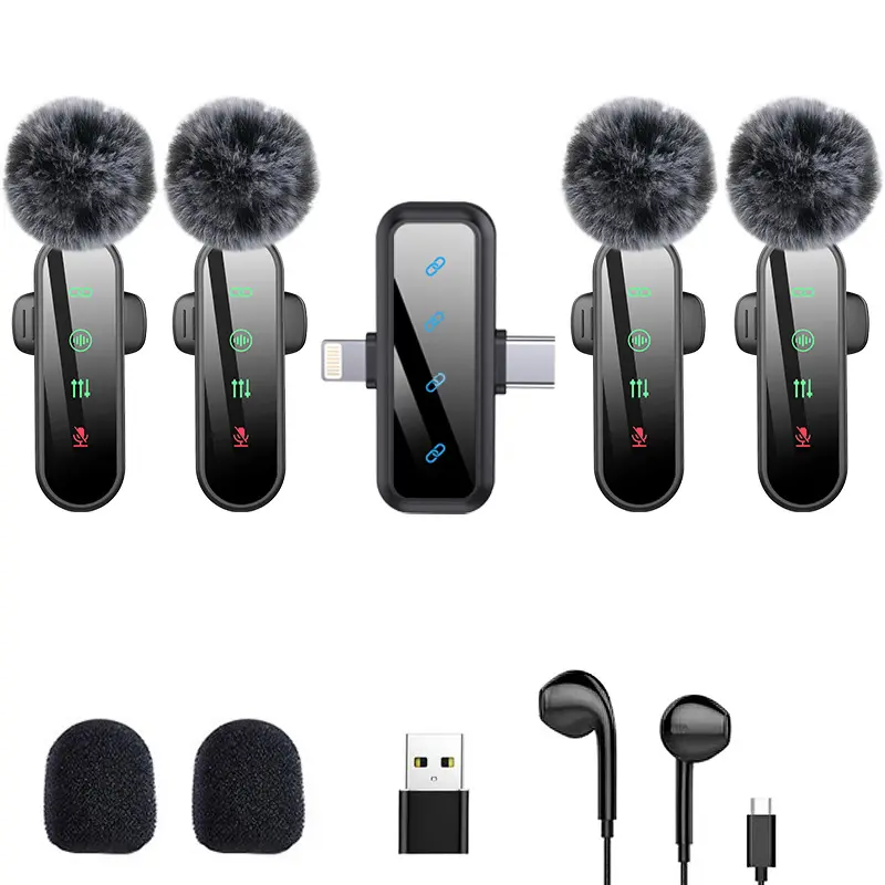 TechGear USB Microphone with 4 Pairs of Microphone and Earbuds for Enhanced Audio Quality and Convenience