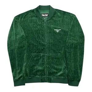 Sinclair Global Croc Jacquard Velour Track Jacket Green