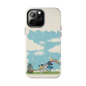 Pokemon Tug of War Cute Clouds Phone Case for iPhone 17-7 Pro Max Plus & Samsung Galaxy S25-S21 Ultra Plus - Munchlax & Friends Kawaii Aesthetic Shockproof Cover unisex