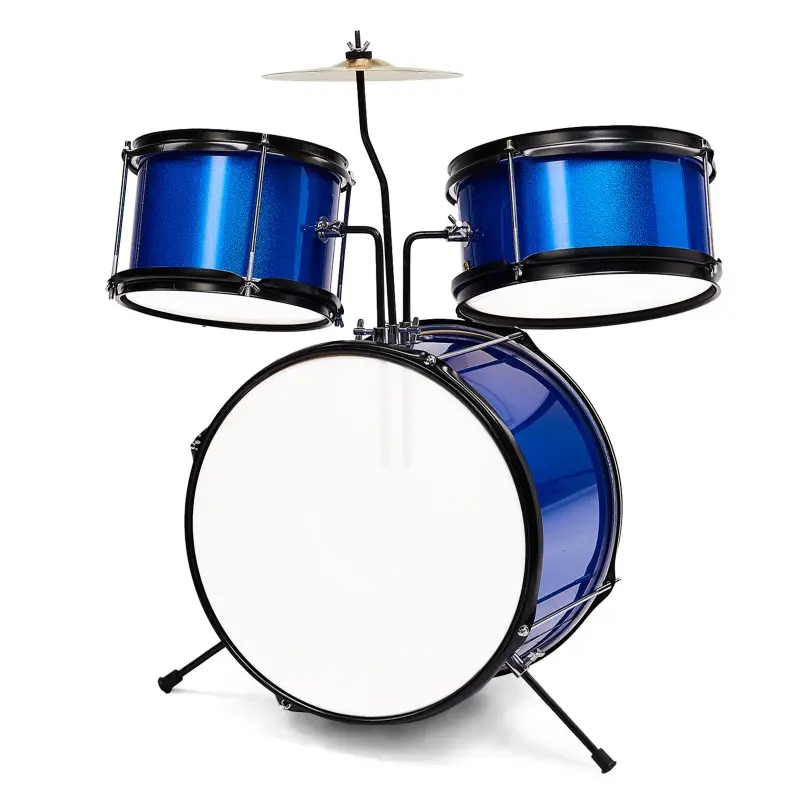 14x10 3pcs Junior Drum Set Kit Pedal Drum Stick Wrench Drum Stool Dark blue, Drum Accessories, Drum Set Full Set for Professional, Electronic Drum Set, Drum Kit Full Set, Electronic Drum Kit, Musical Instrument Set, Home Drumming, Compact Drum Kit